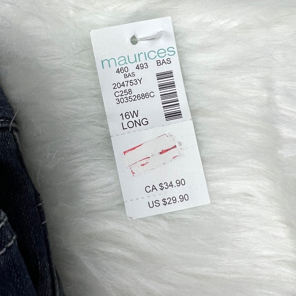 NWT🤩 |•MAURICES•| Classic Skinny Mid Rise 16W Long Jeans - Picture 10 of 10